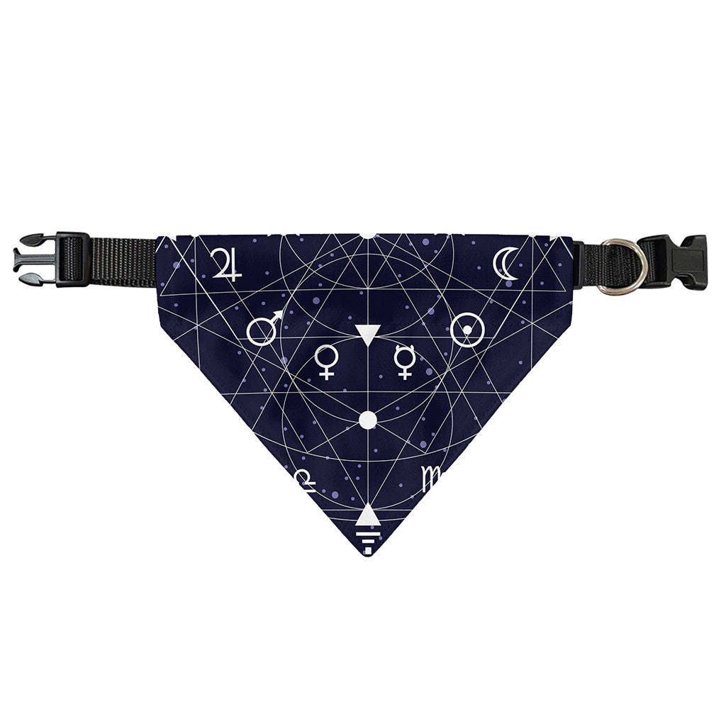 Geometric Zodiac Signs Print Over The Collar Dog Bandana
