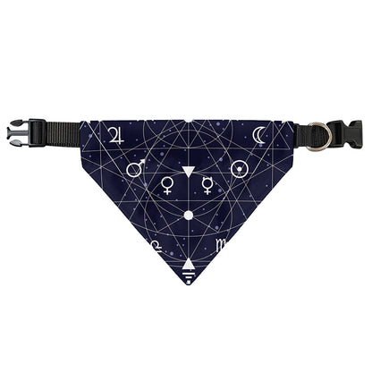 Geometric Zodiac Signs Print Over The Collar Dog Bandana
