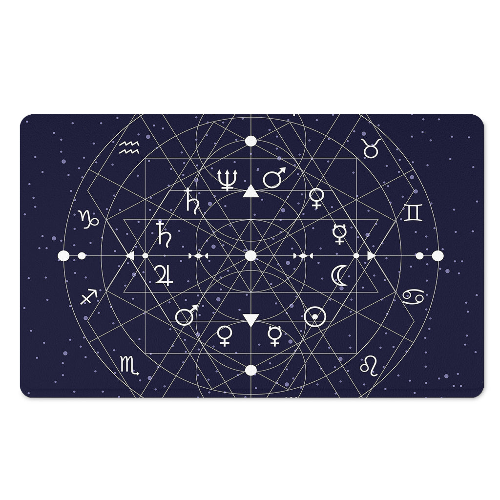 Geometric Zodiac Signs Print Polyester Doormat