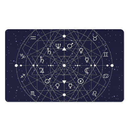 Geometric Zodiac Signs Print Polyester Doormat