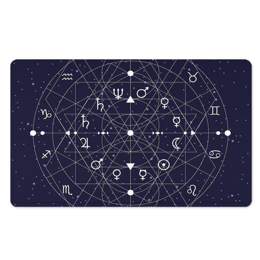 Geometric Zodiac Signs Print Polyester Doormat