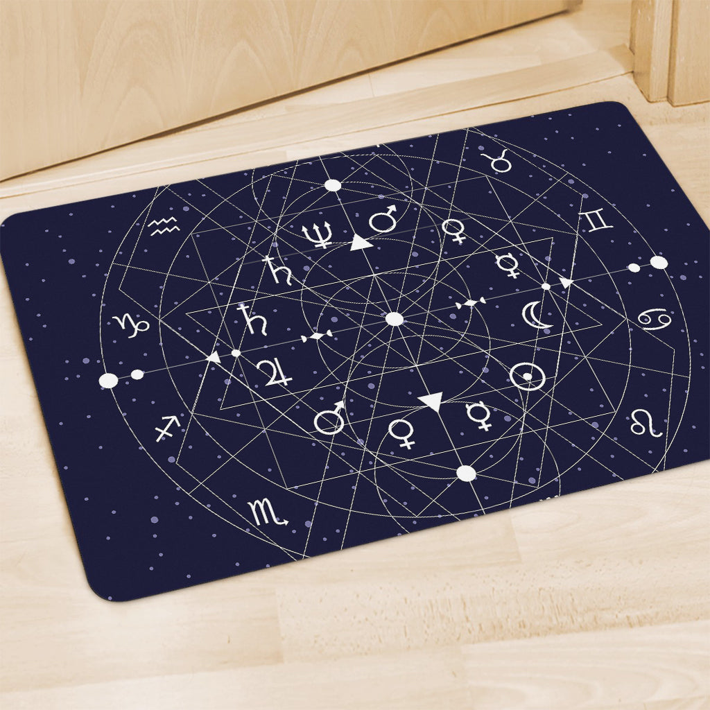 Geometric Zodiac Signs Print Polyester Doormat