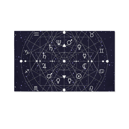 Geometric Zodiac Signs Print Polyester Flag