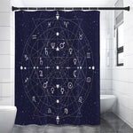 Geometric Zodiac Signs Print Premium Shower Curtain