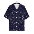 Geometric Zodiac Signs Print Rayon Hawaiian Shirt