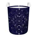 Geometric Zodiac Signs Print Round Laundry Basket