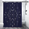 Geometric Zodiac Signs Print Shower Curtain
