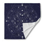 Geometric Zodiac Signs Print Silk Bandana