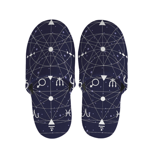 Geometric Zodiac Signs Print Slippers