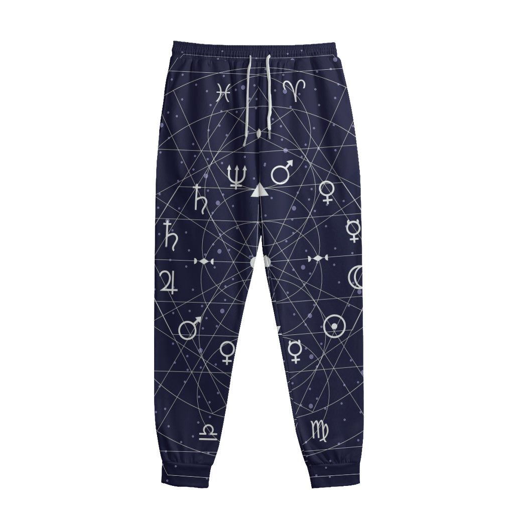 Geometric Zodiac Signs Print Sweatpants