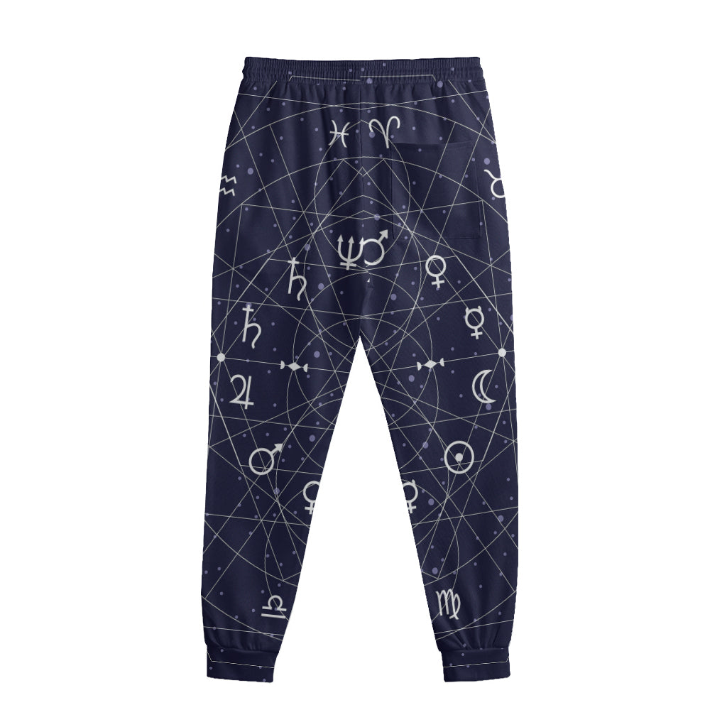 Geometric Zodiac Signs Print Sweatpants