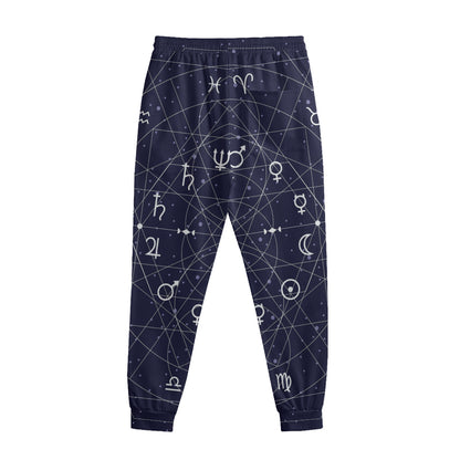 Geometric Zodiac Signs Print Sweatpants