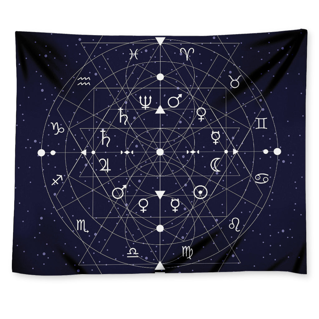 Geometric Zodiac Signs Print Tapestry