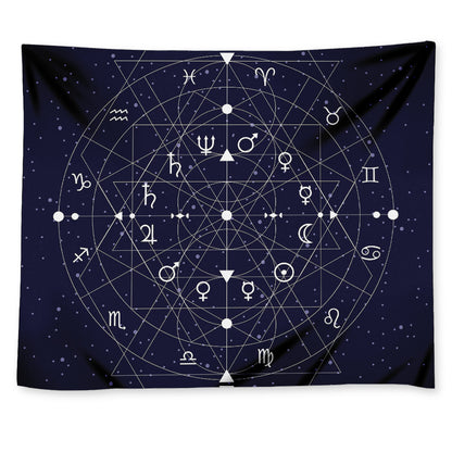 Geometric Zodiac Signs Print Tapestry