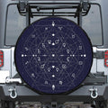 Geometric Zodiac Signs Print Tire Cover