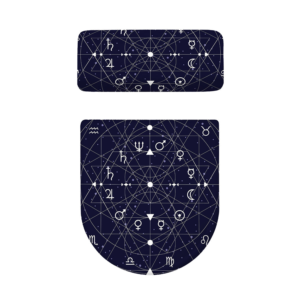 Geometric Zodiac Signs Print Toilet Lid And Tank Cover Set