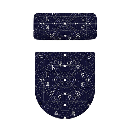 Geometric Zodiac Signs Print Toilet Lid And Tank Cover Set