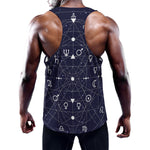 Geometric Zodiac Signs Print Training Tank Top