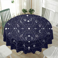 Geometric Zodiac Signs Print Waterproof Round Tablecloth