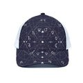 Geometric Zodiac Signs Print White Mesh Trucker Hat