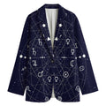 Geometric Zodiac Signs Print Women's Cotton Blazer