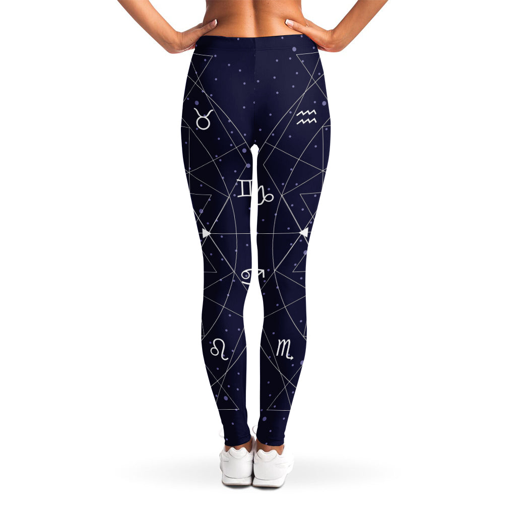 Geometric Zodiac Signs Print Women's Leggings