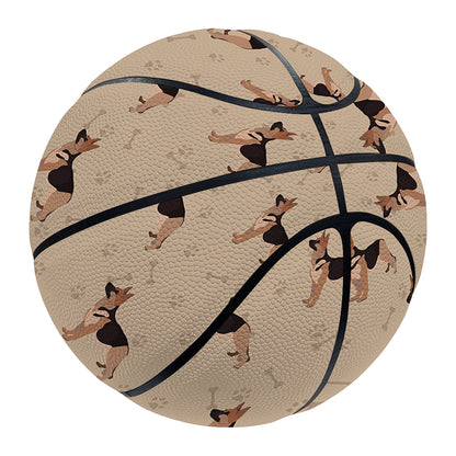German Shepherd Dog Pattern Print Basketball