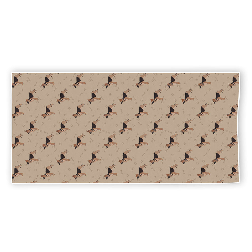 German Shepherd Dog Pattern Print Beach Towel