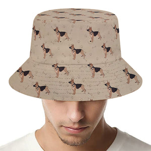 German Shepherd Dog Pattern Print Bucket Hat