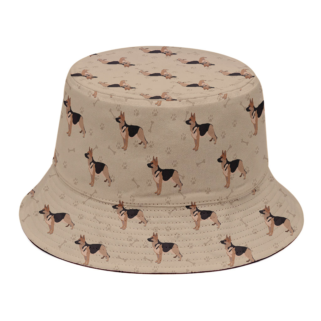 German Shepherd Dog Pattern Print Bucket Hat