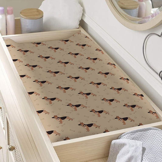German Shepherd Dog Pattern Print Changing Pad Cover