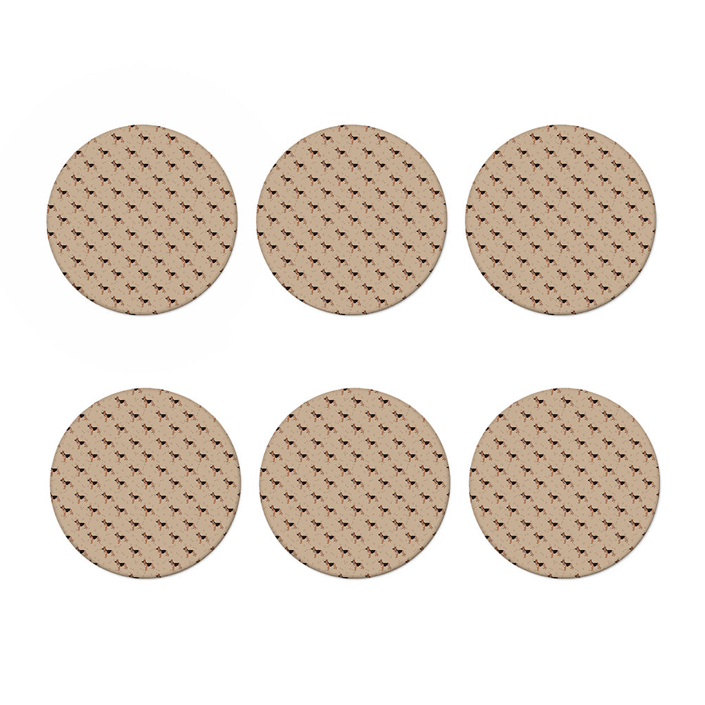 German Shepherd Dog Pattern Print Coaster Set