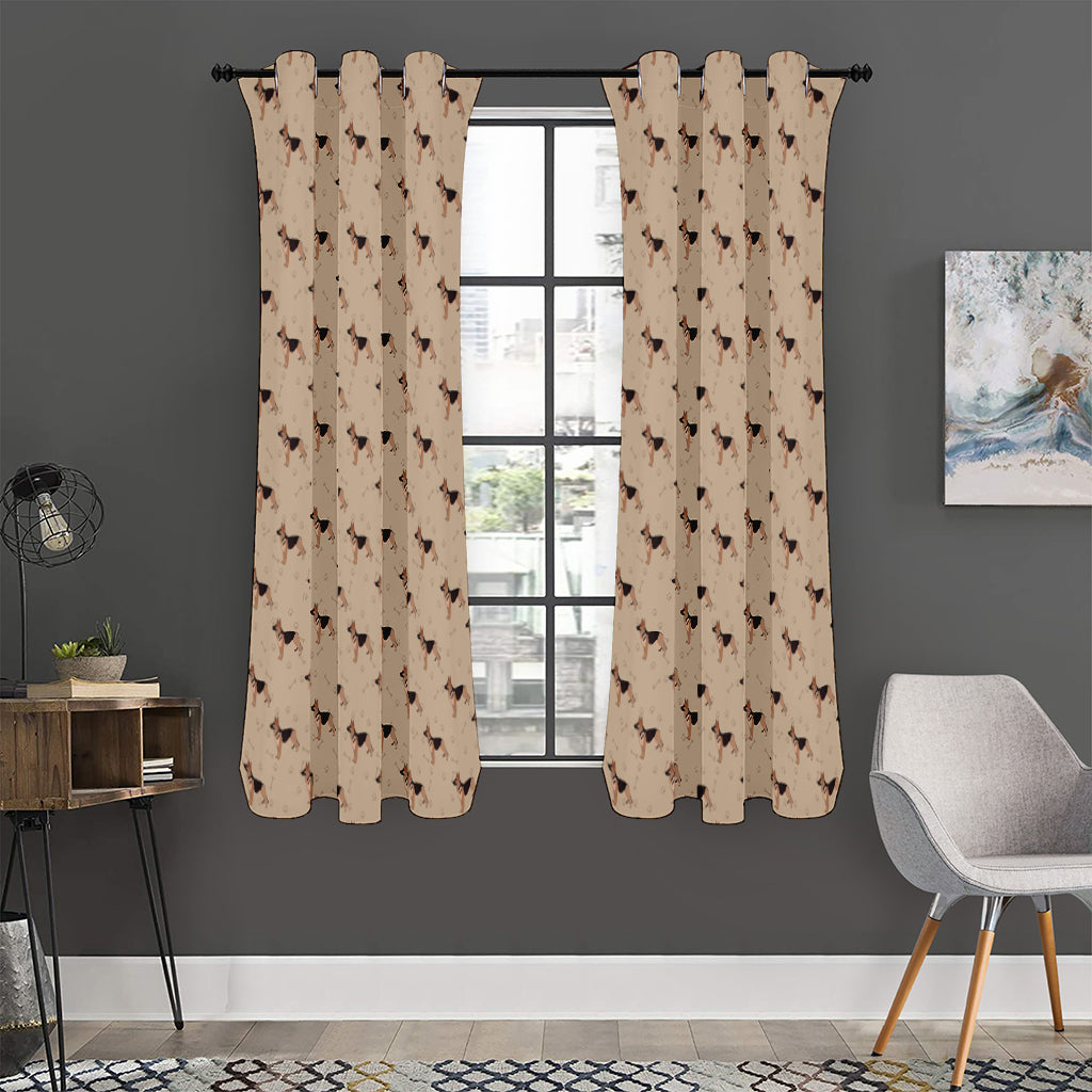 German Shepherd Dog Pattern Print Curtain