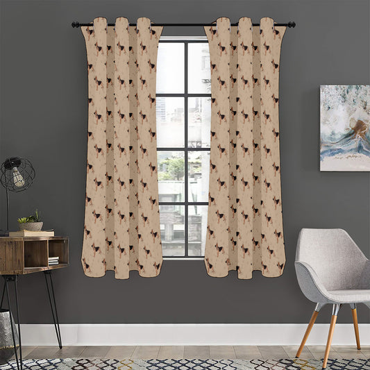 German Shepherd Dog Pattern Print Curtain