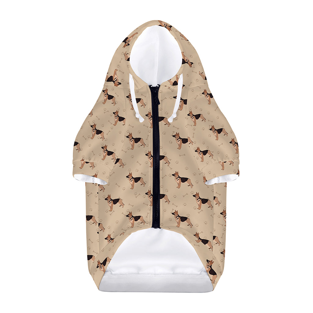 German Shepherd Dog Pattern Print Dog Zip Up Hoodie