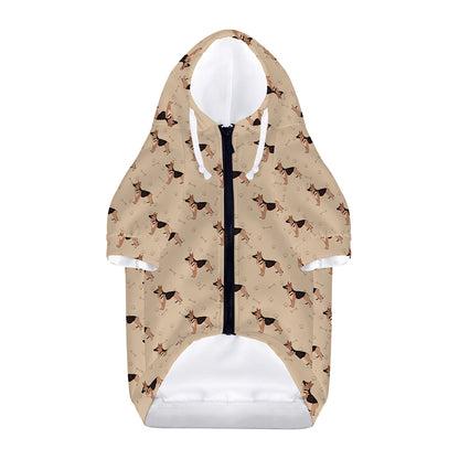 German Shepherd Dog Pattern Print Dog Zip Up Hoodie
