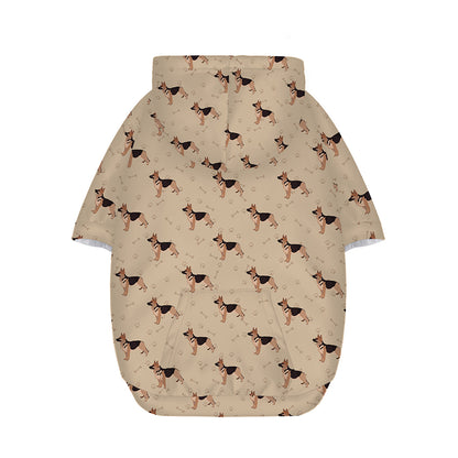 German Shepherd Dog Pattern Print Dog Zip Up Hoodie