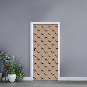 German Shepherd Dog Pattern Print Door Sticker