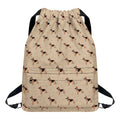 German Shepherd Dog Pattern Print Drawstring Backpack