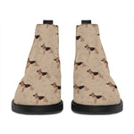 German Shepherd Dog Pattern Print Flat Ankle Boots