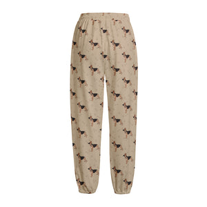 German Shepherd Dog Pattern Print Fleece Lined Knit Pants