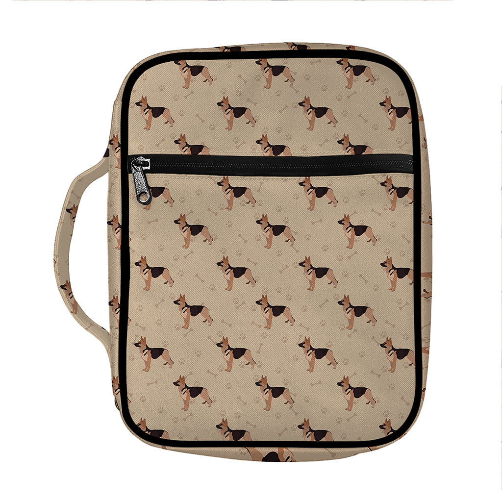 German Shepherd Dog Pattern Print Front Pocket Bible Bag