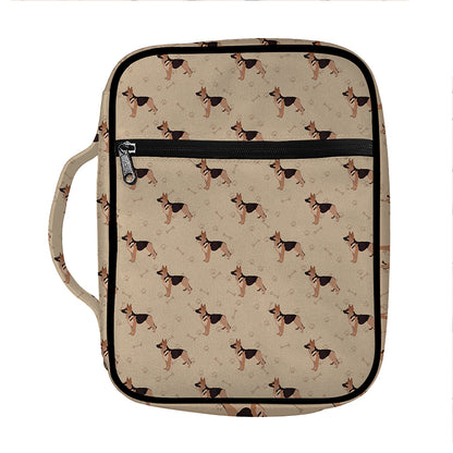 German Shepherd Dog Pattern Print Front Pocket Bible Bag