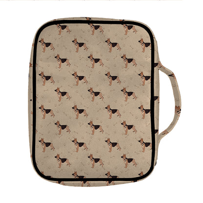 German Shepherd Dog Pattern Print Front Pocket Bible Bag