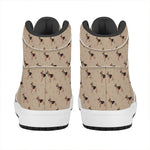 German Shepherd Dog Pattern Print High Top Leather Sneakers