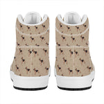 German Shepherd Dog Pattern Print High Top Leather Sneakers