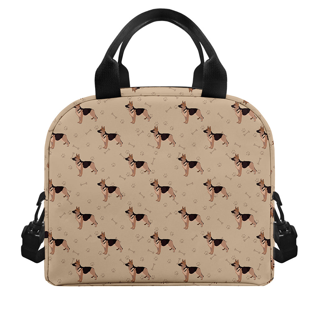 German Shepherd Dog Pattern Print Insulated Lunch Bag
