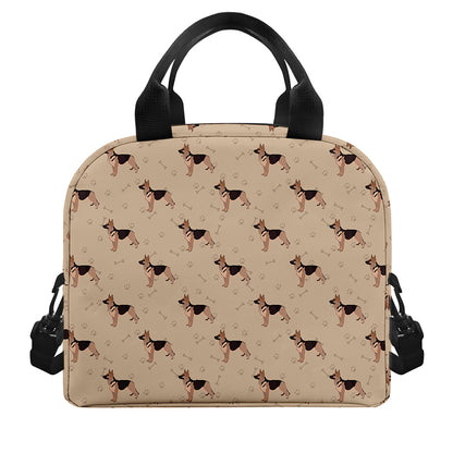 German Shepherd Dog Pattern Print Insulated Lunch Bag