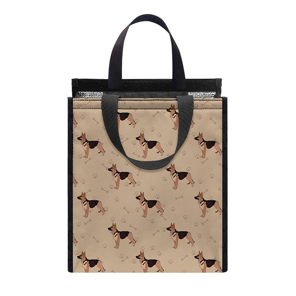 German Shepherd Dog Pattern Print Insulated Lunch Tote