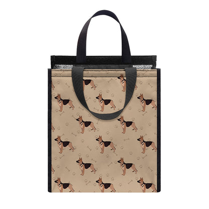 German Shepherd Dog Pattern Print Insulated Lunch Tote
